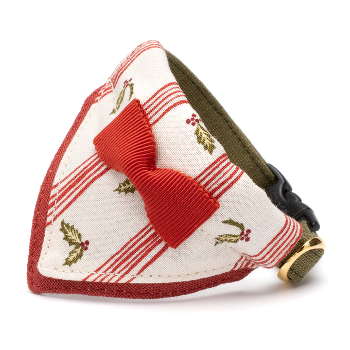 バンダナ付き猫首輪　クリスマスパーティー　ホリデーストライプ