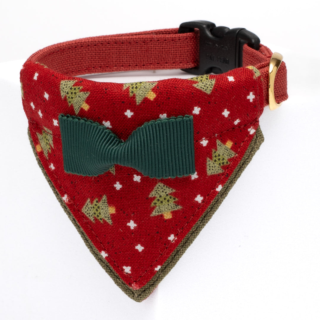 バンダナ付き猫首輪　クリスマスパーティー　レッドノエル