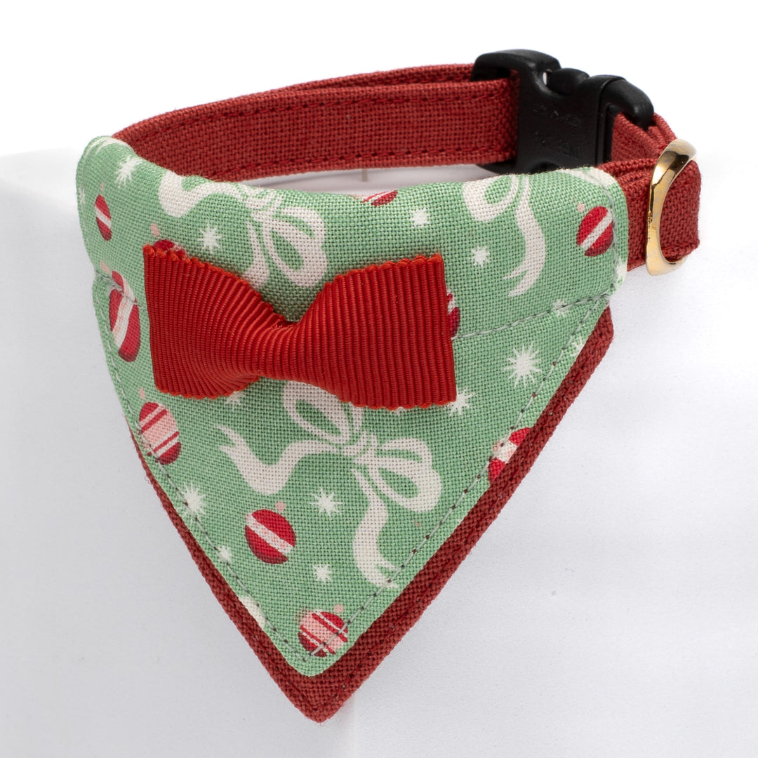 バンダナ付き猫首輪　クリスマスパーティー　ホリデーリボン