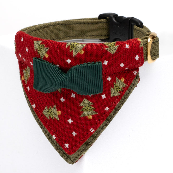 バンダナ付き猫首輪　クリスマスパーティー　レッドノエル