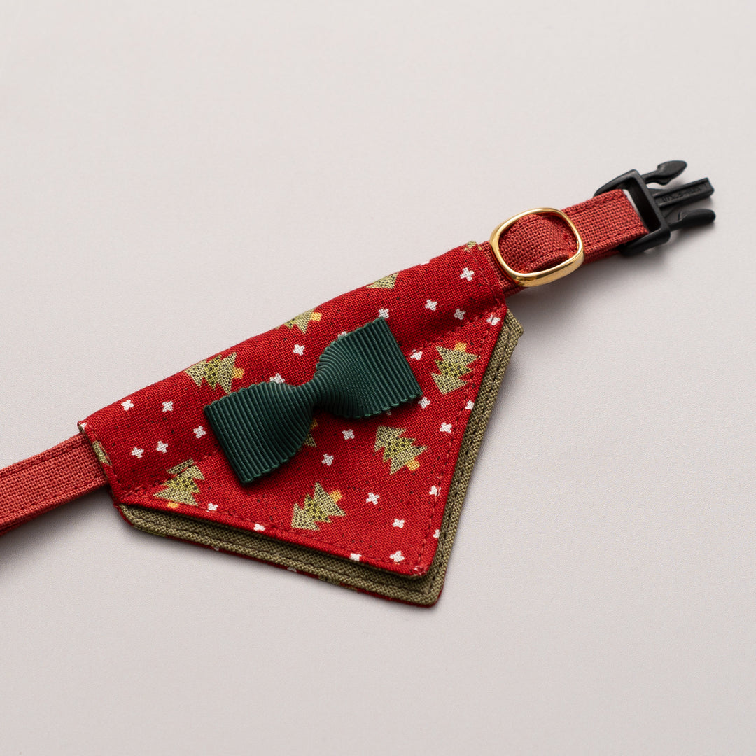 バンダナ付き猫首輪　クリスマスパーティー　レッドノエル