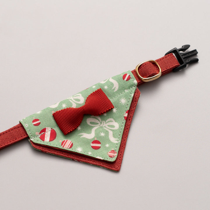 バンダナ付き猫首輪　クリスマスパーティー　ホリデーリボン