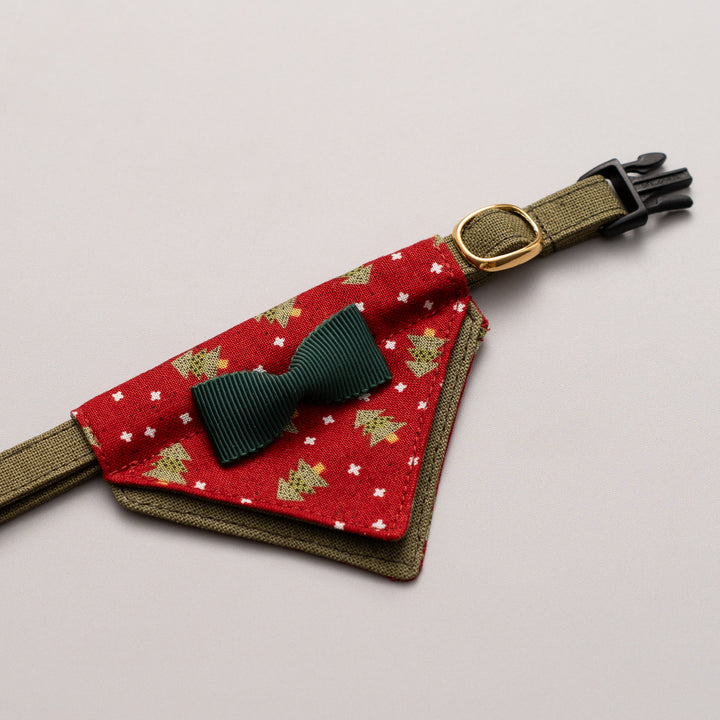 バンダナ付き猫首輪　クリスマスパーティー　レッドノエル