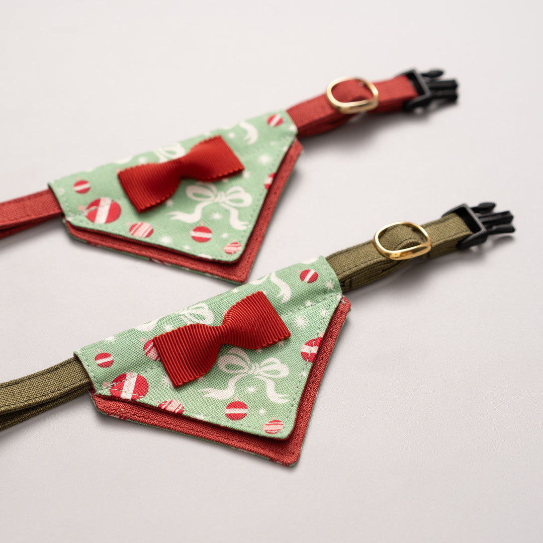 バンダナ付き猫首輪　クリスマスパーティー　ホリデーリボン