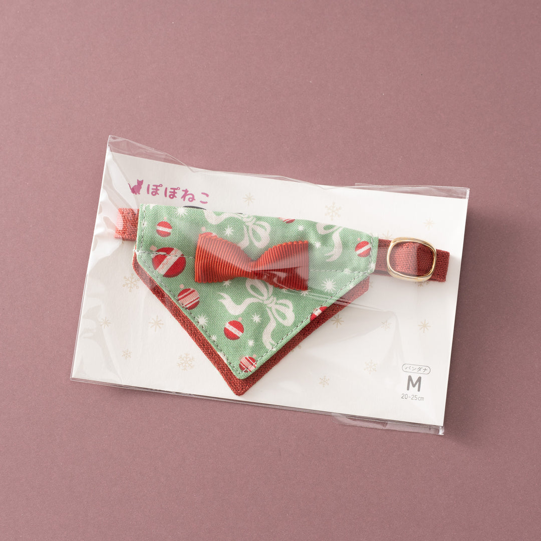 バンダナ付き猫首輪　クリスマスパーティー　ホリデーリボン