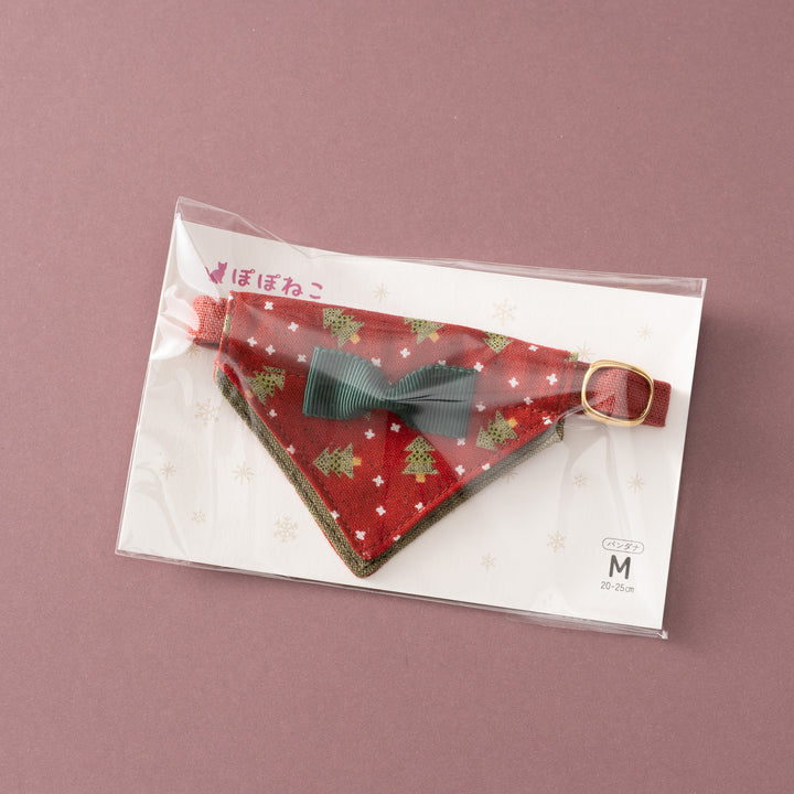 バンダナ付き猫首輪　クリスマスパーティー　レッドノエル