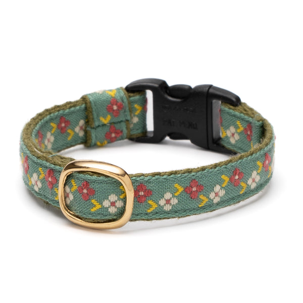 Tyrol Cat Collar, Fleuron, Moss Green