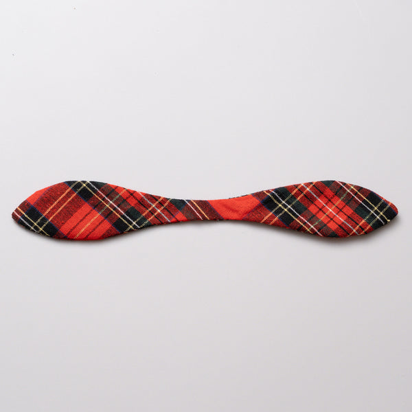 Tartan Check Royal Red Leaf Ribbon for Cat Collars