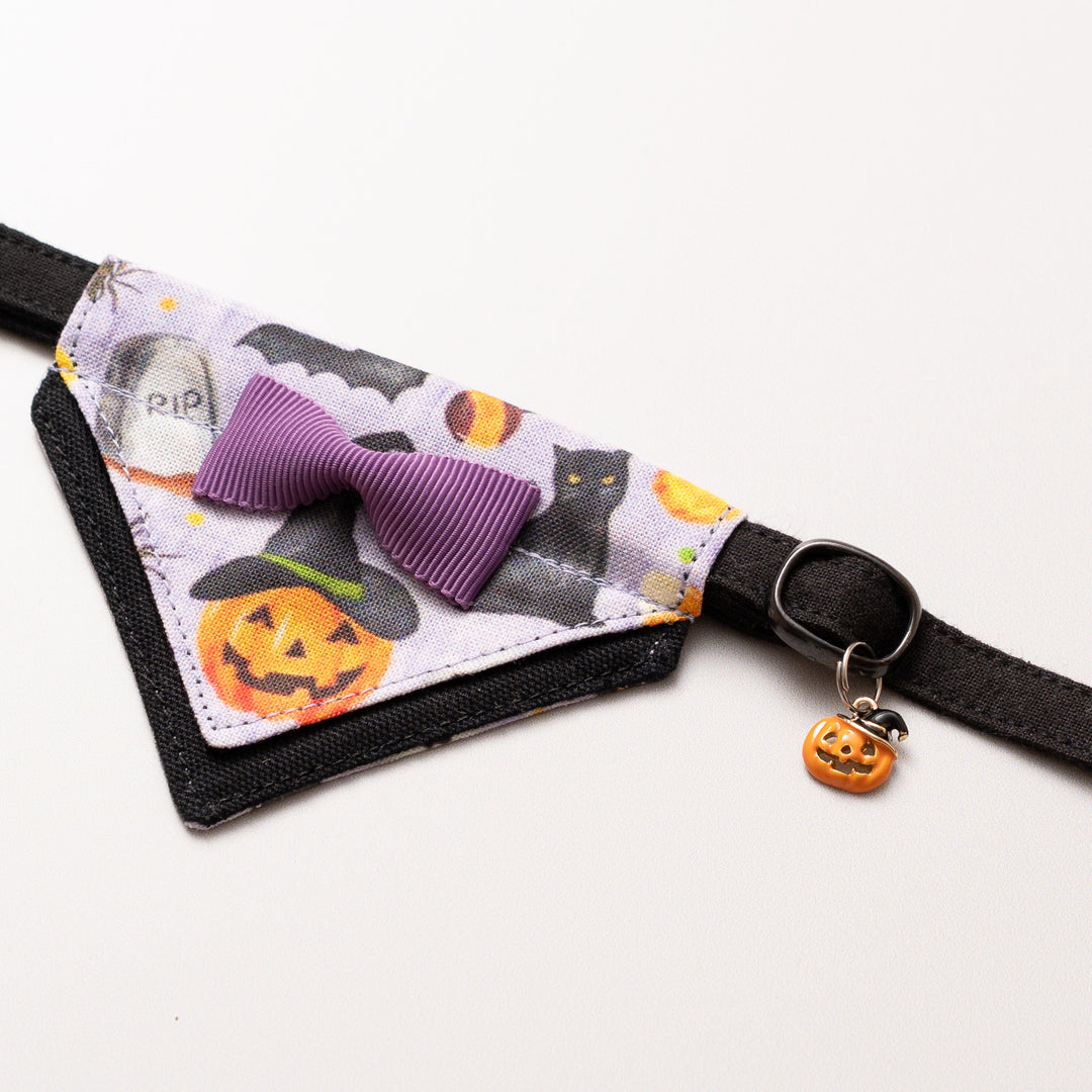 Cat Collar with Bandana - Halloween Party Spider/Black