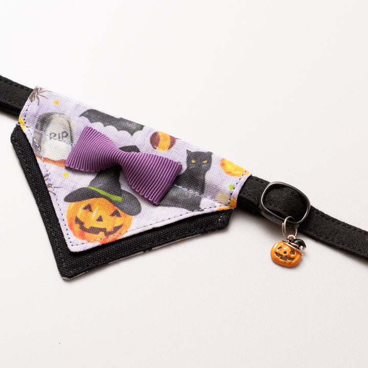 Cat Collar with Bandana - Halloween Party Spider/Black