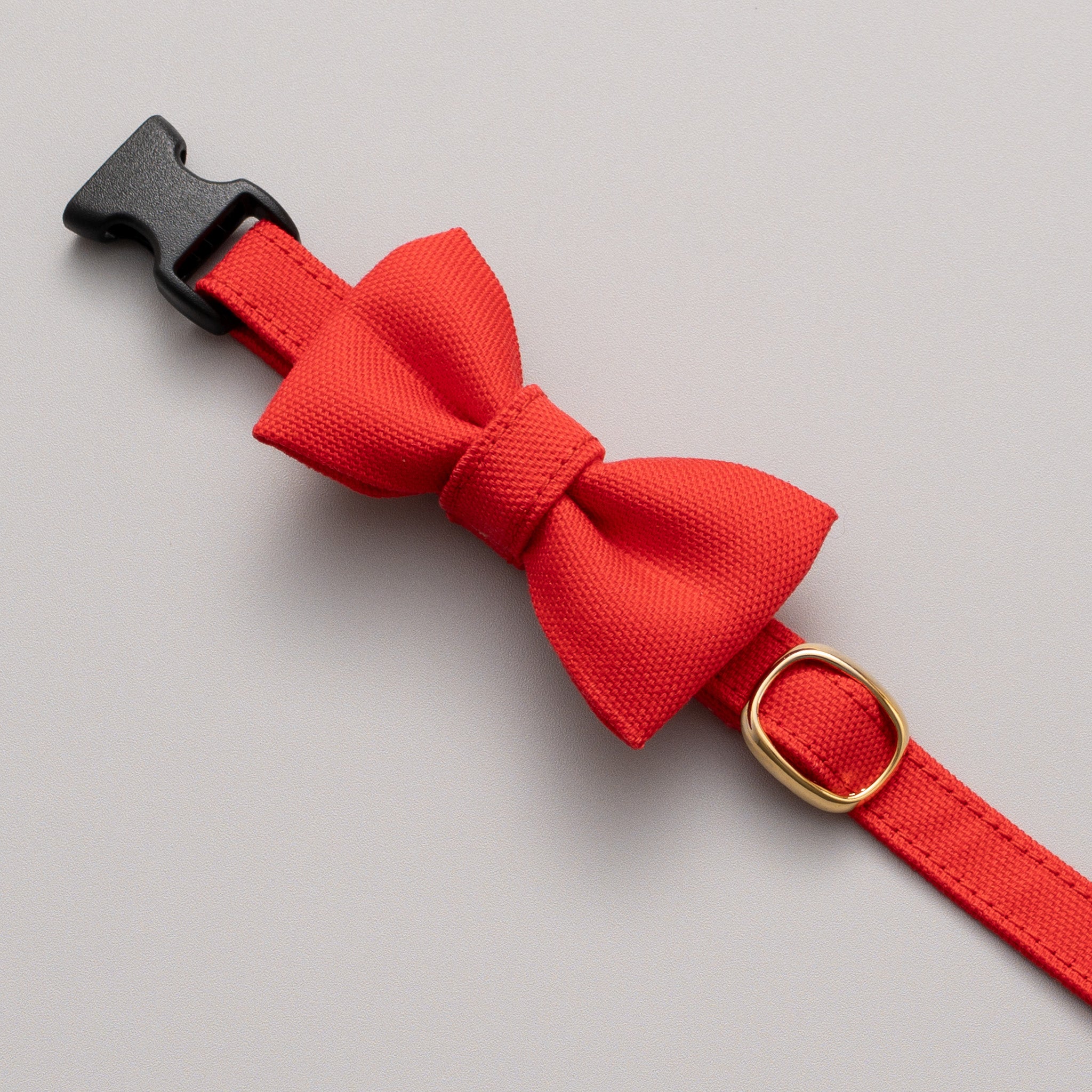 リボン付き猫首輪 コットンオックス レッド｜ぽぽねこ公式オンライン