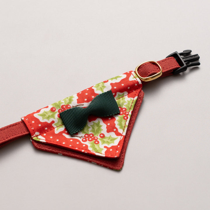 バンダナ付き猫首輪　クリスマスパーティー　ホーリーベリー