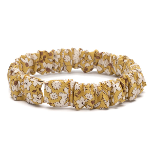 Scrunchie Cat Collar, Champ de Fleurs, Mustard