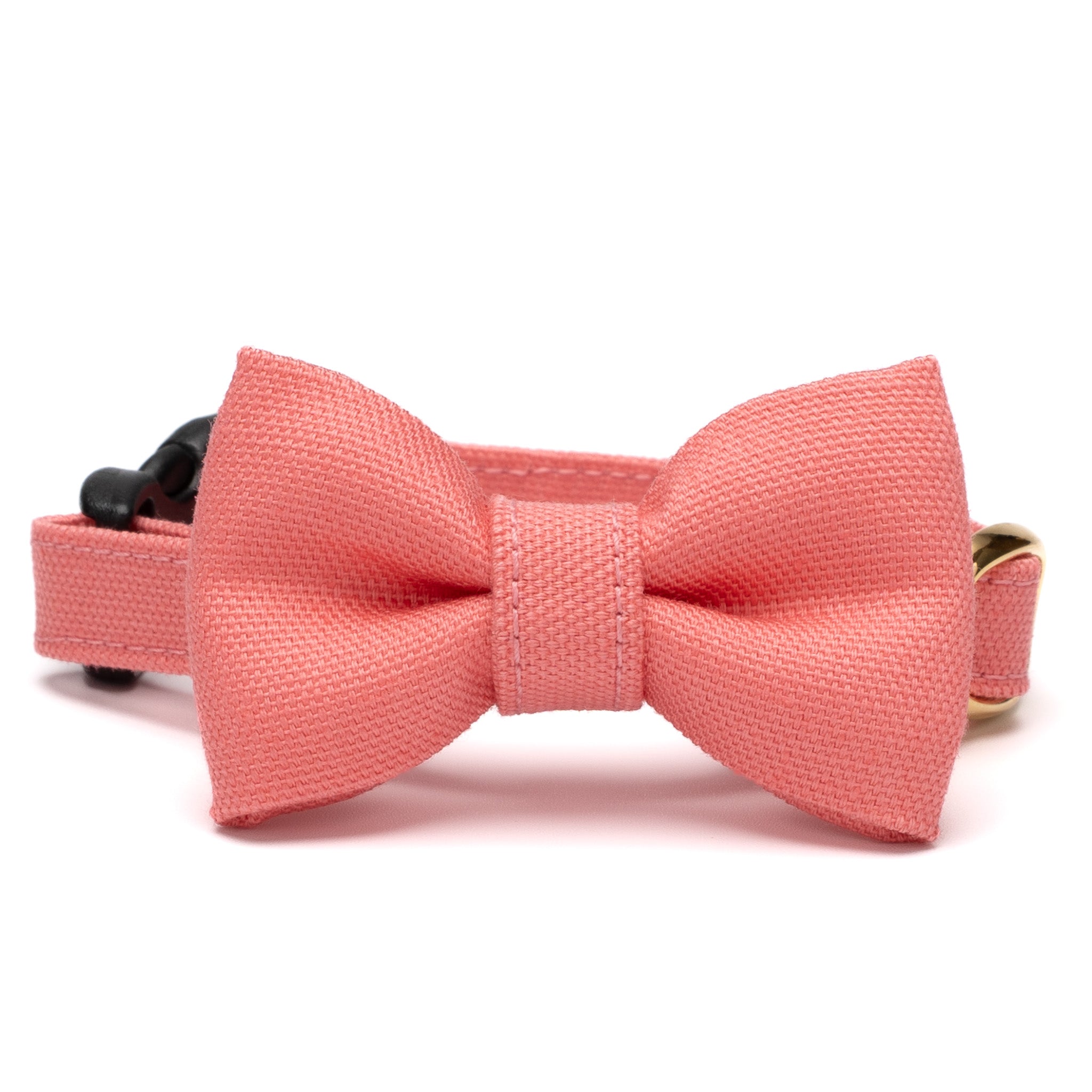 リボン付き猫首輪 コットンオックス コーラルピンク｜ぽぽねこ公式