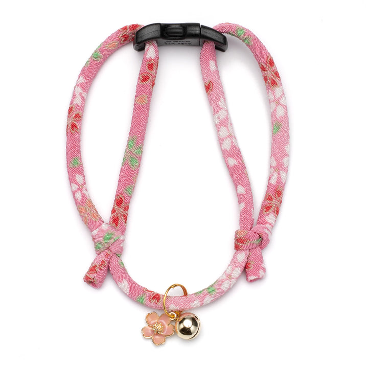丸紐猫首輪　はんなり桜　ピンク - ぽぽねこ公式オンラインショップ