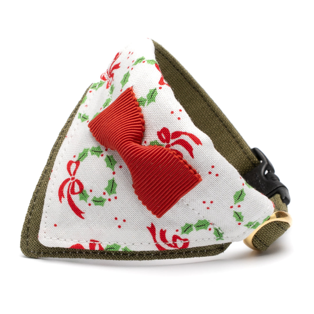 バンダナ付き猫首輪　クリスマスパーティー　リボンリース