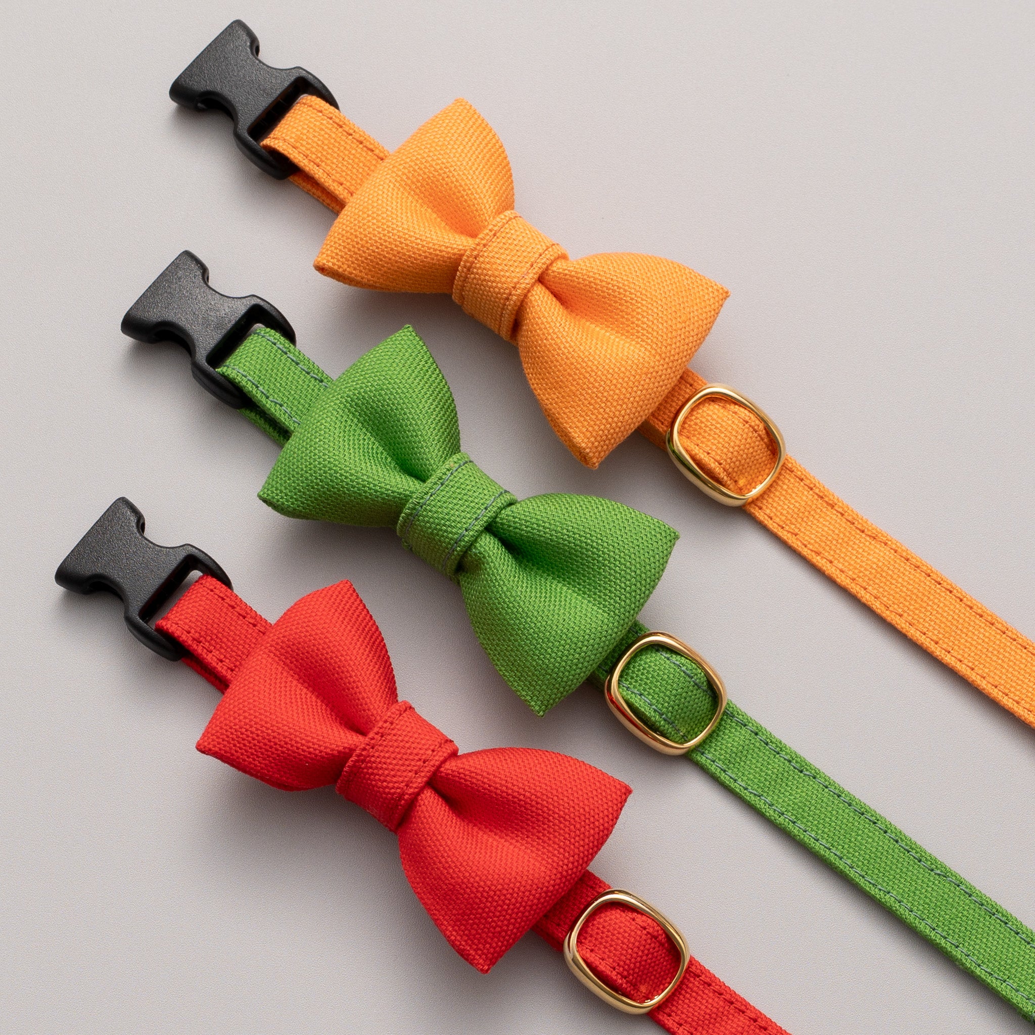 リボン付き猫首輪 コットンオックス メドウグリーン｜ぽぽねこ公式