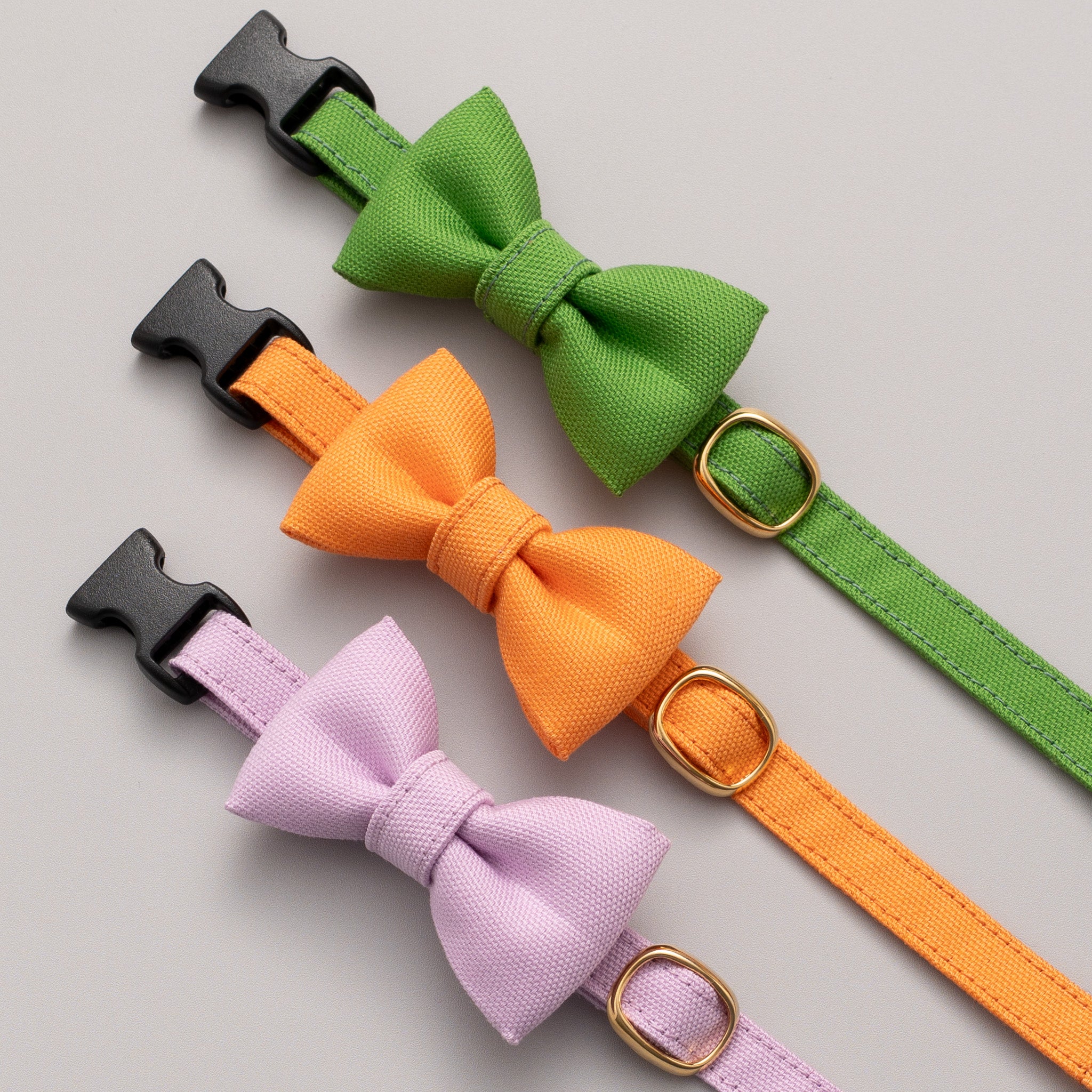 リボン付き猫首輪 コットンオックス オーキッド｜ぽぽねこ公式