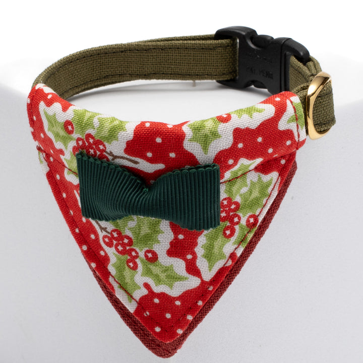 バンダナ付き猫首輪　クリスマスパーティー　ホーリーベリー