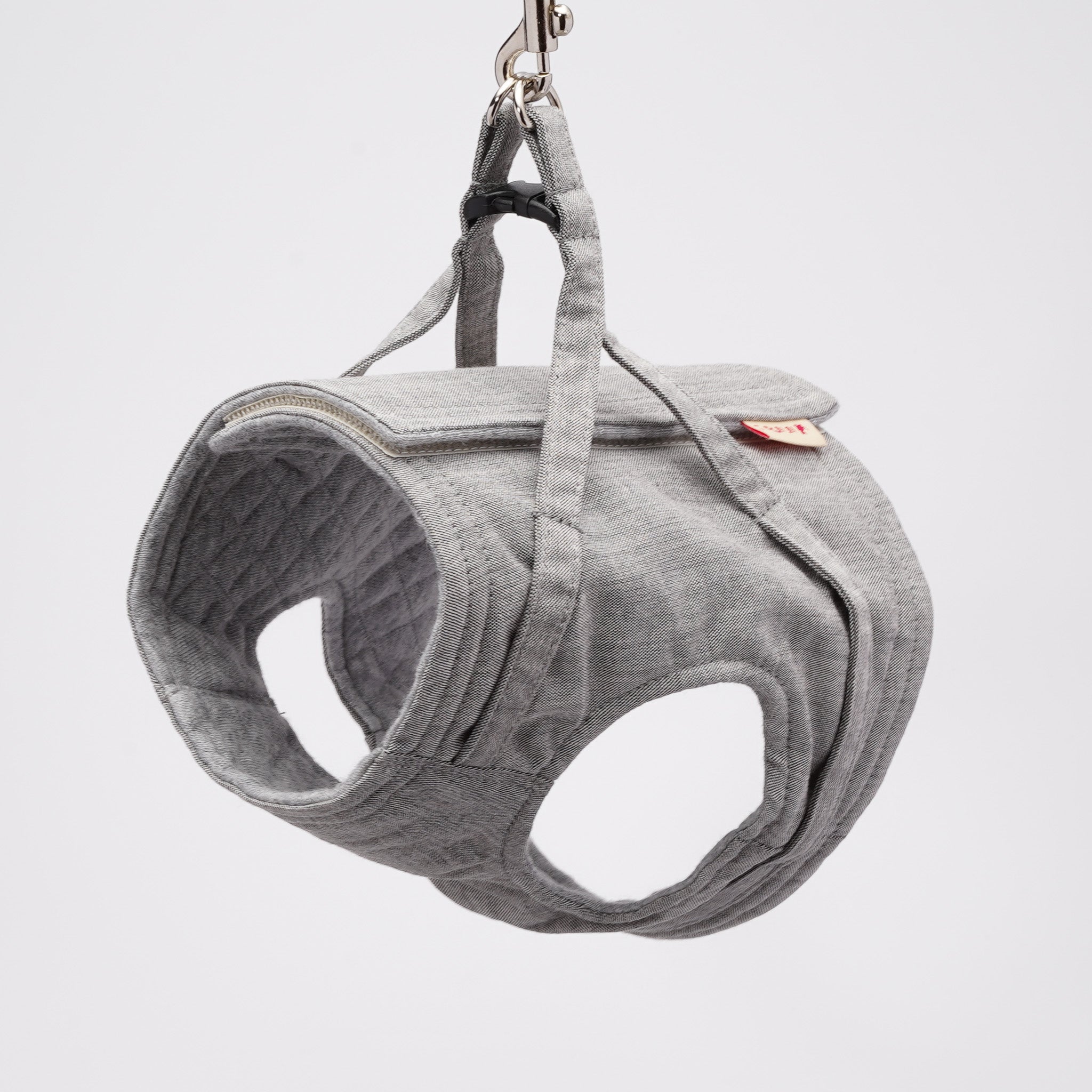 猫に優しいベスト型ハーネス・リード付き ダンガリー チャコールグレー