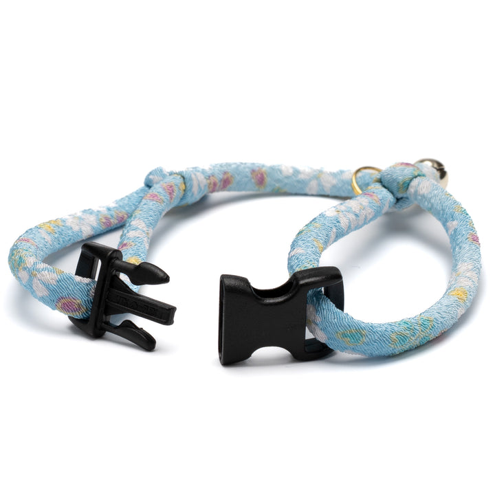 丸紐猫首輪　はんなり桜　ブルー - ぽぽねこ公式オンラインショップ