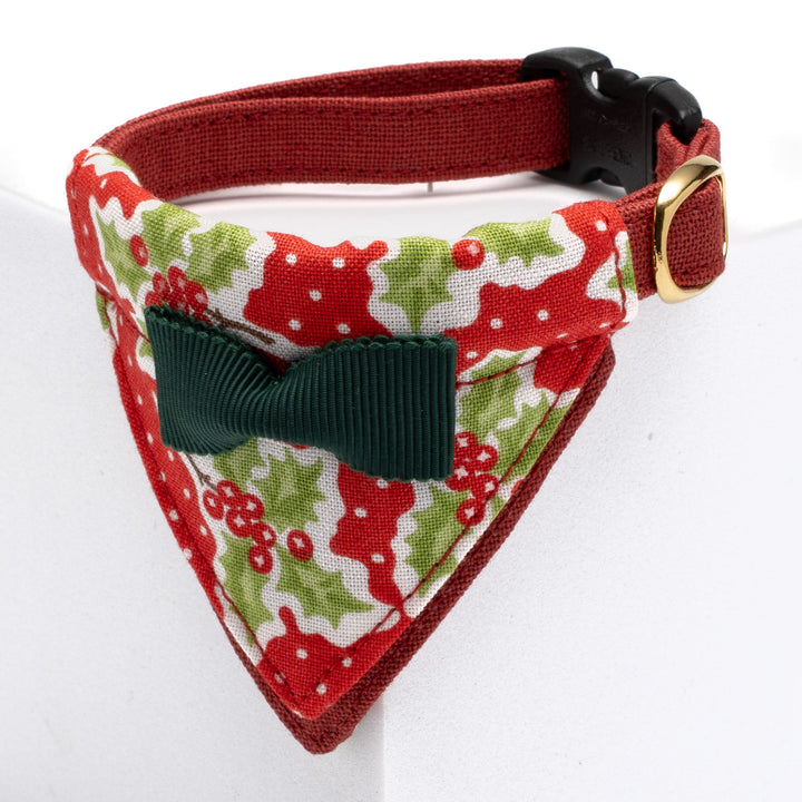 バンダナ付き猫首輪　クリスマスパーティー　ホーリーベリー