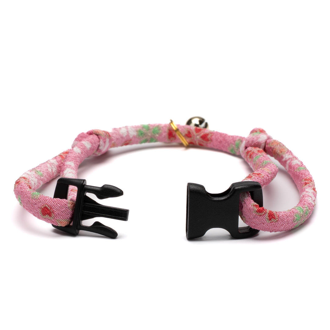 丸紐猫首輪　はんなり桜　ピンク - ぽぽねこ公式オンラインショップ