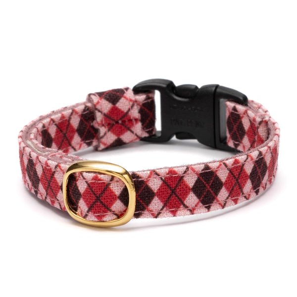 グラフィック猫首輪　クラシックアーガイル　ピンク×ブラウン【限定モデル】