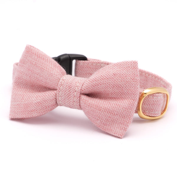 リボン付き猫首輪　オールコットン　レッド