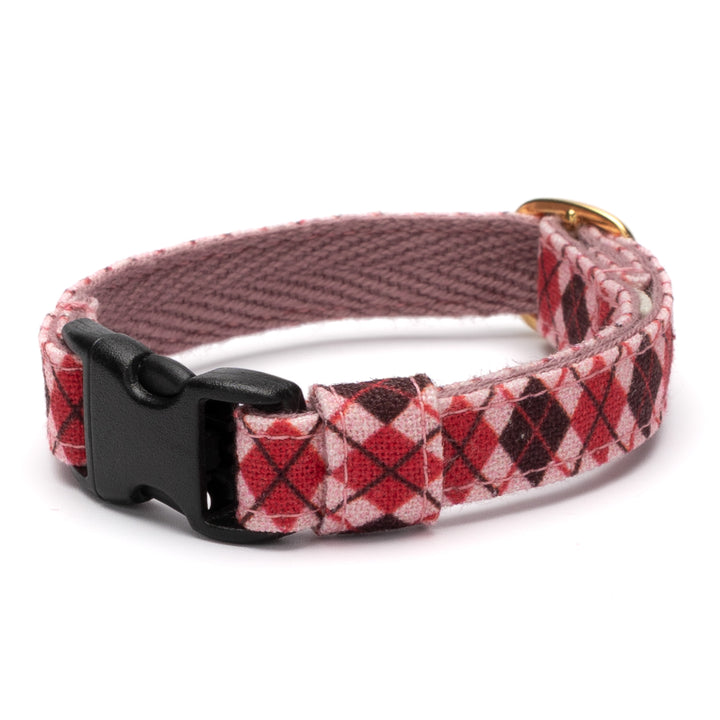 グラフィック猫首輪　クラシックアーガイル　ピンク×ブラウン【限定モデル】