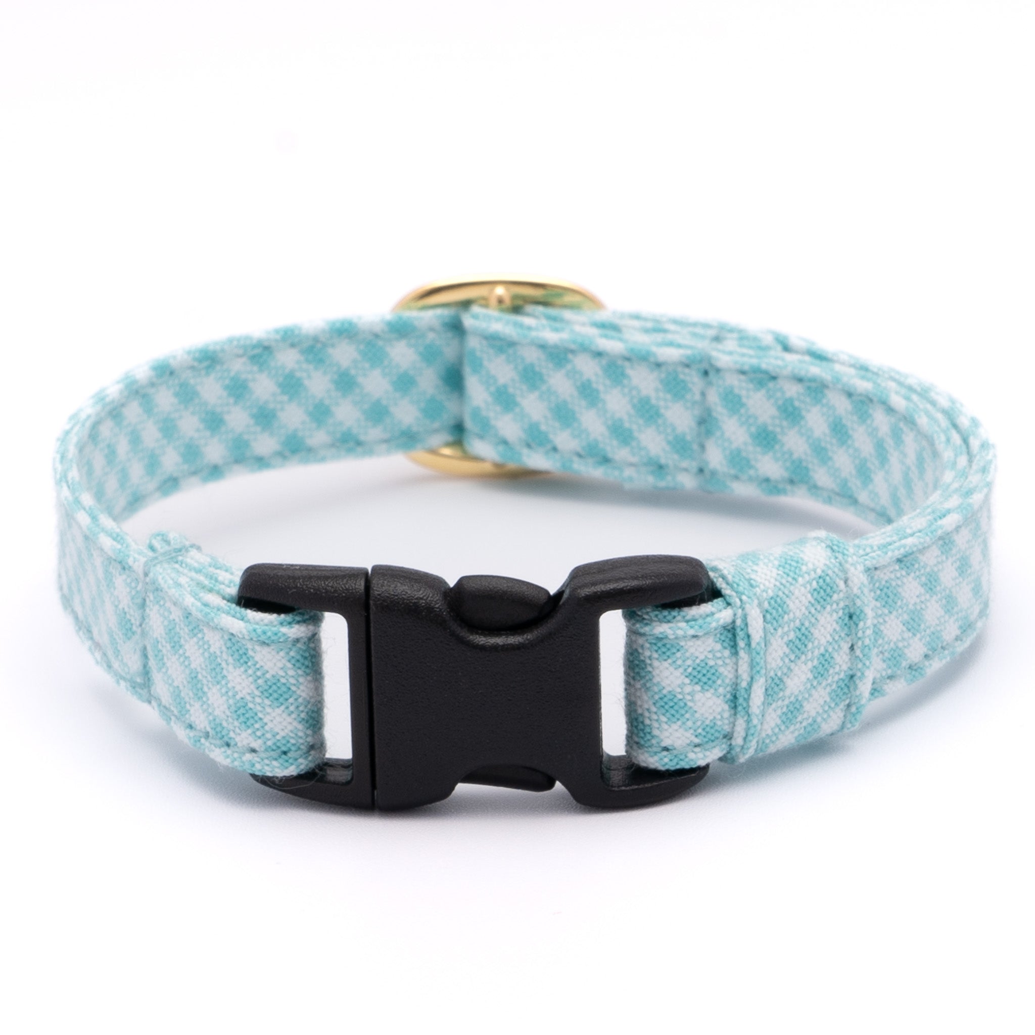 ブルーチェック、わんちゃん猫ちゃん用首輪 ブルーチェック、わんちゃん猫ちゃん用襟付き首輪