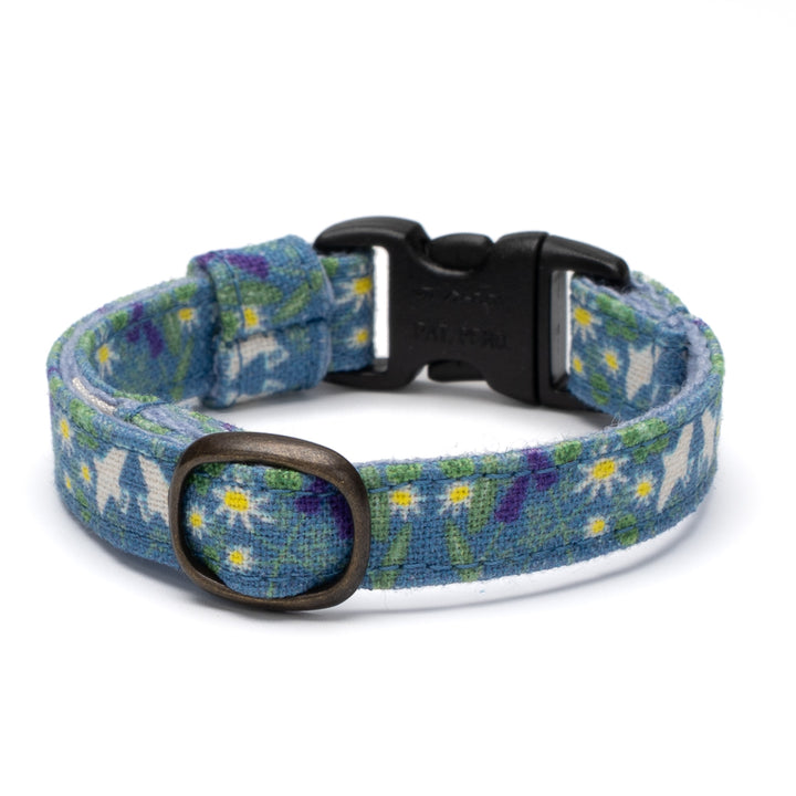 グラフィック猫首輪　北欧のハーブガーデン　ノルディックブルー【限定モデル】