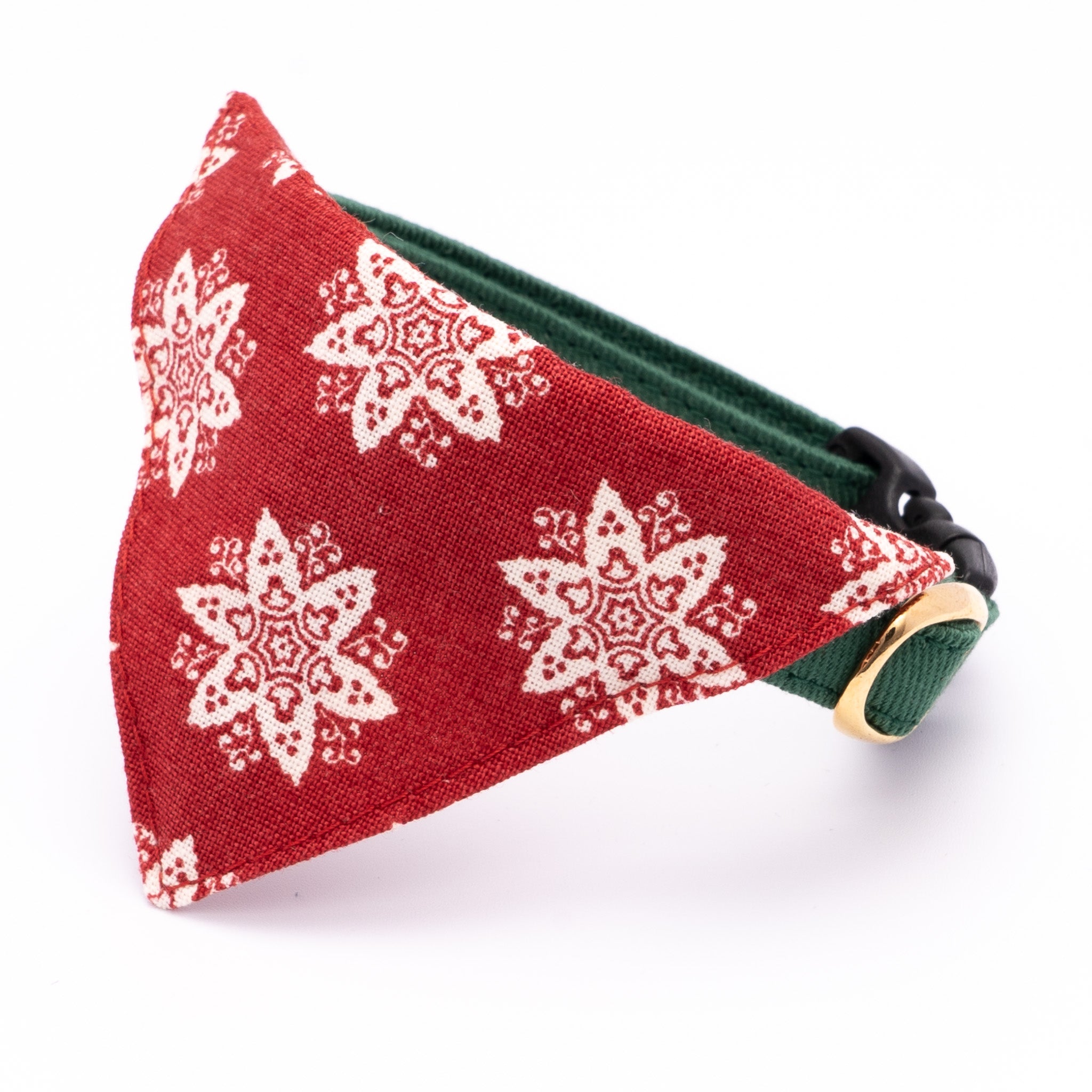 クリスマス幅広ファーシュシュ(赤シマナガエ)わんちゃん猫ちゃん用 バンダナ付き猫首輪 クリスマス ヘキサゴン レッド｜ぽぽねこ公式