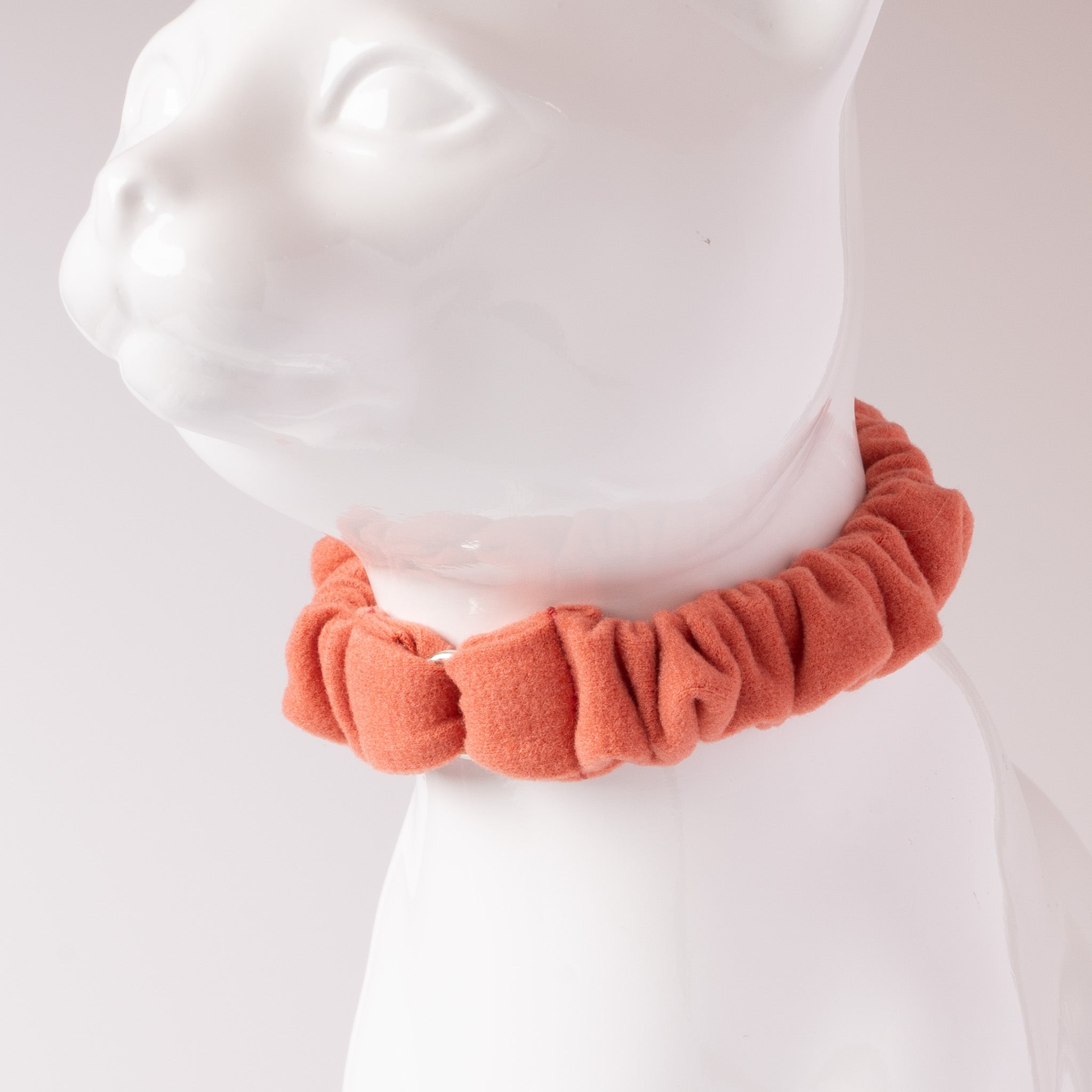 シュシュ猫首輪 ウルトラストレッチ 無地 オレンジ｜ぽぽねこ公式