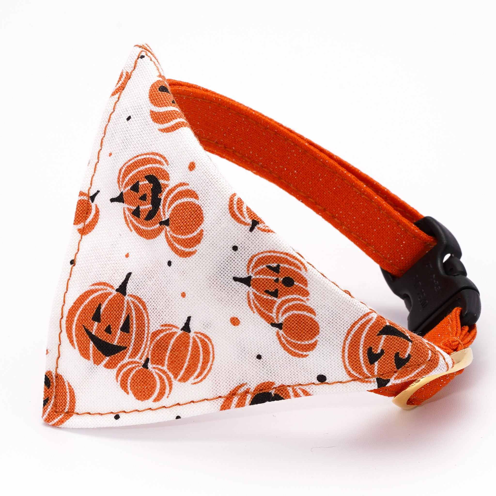 バンダナ付き猫首輪 ハロウィン ジャック・オー・ランタン ホワイト