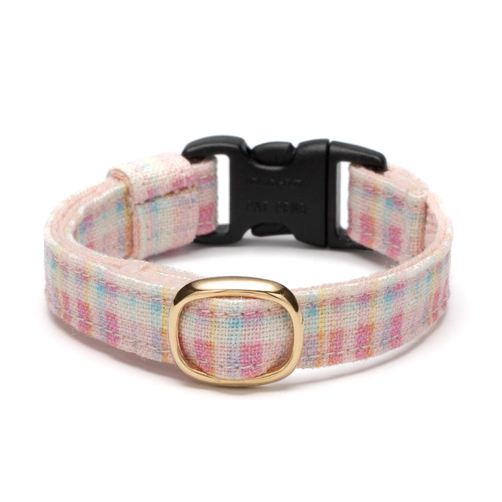 グラフィック猫首輪　春色チェック　コーラル【限定モデル】