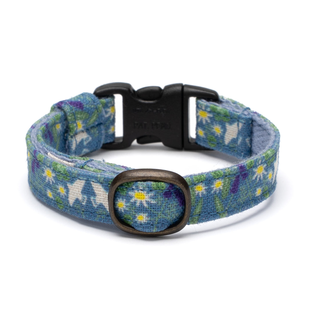 グラフィック猫首輪　北欧のハーブガーデン　ノルディックブルー【限定モデル】