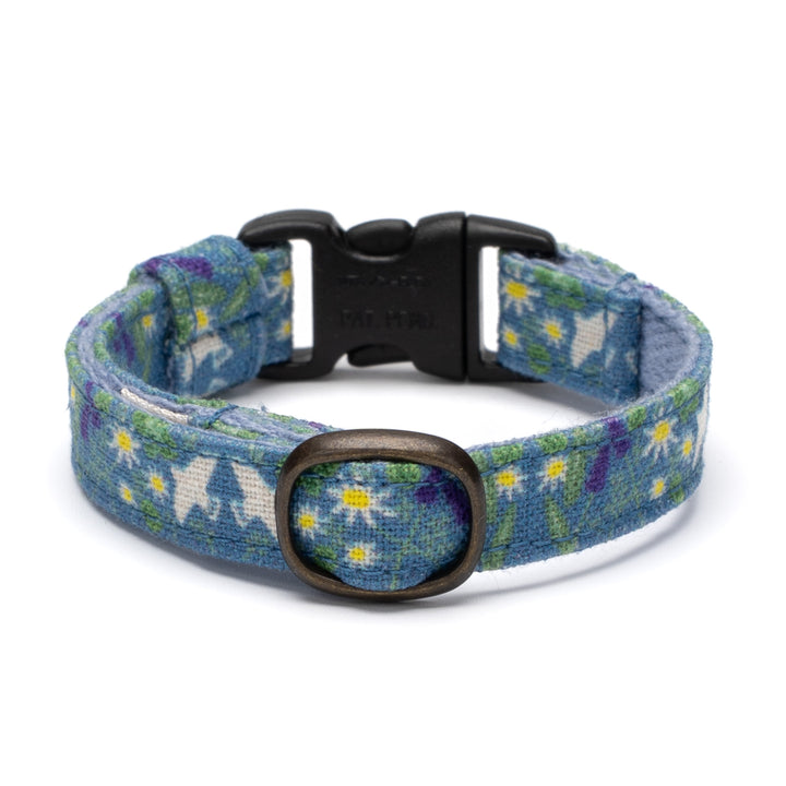 グラフィック猫首輪　北欧のハーブガーデン　ノルディックブルー【限定モデル】