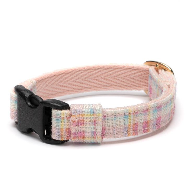 グラフィック猫首輪　春色チェック　コーラル【限定モデル】