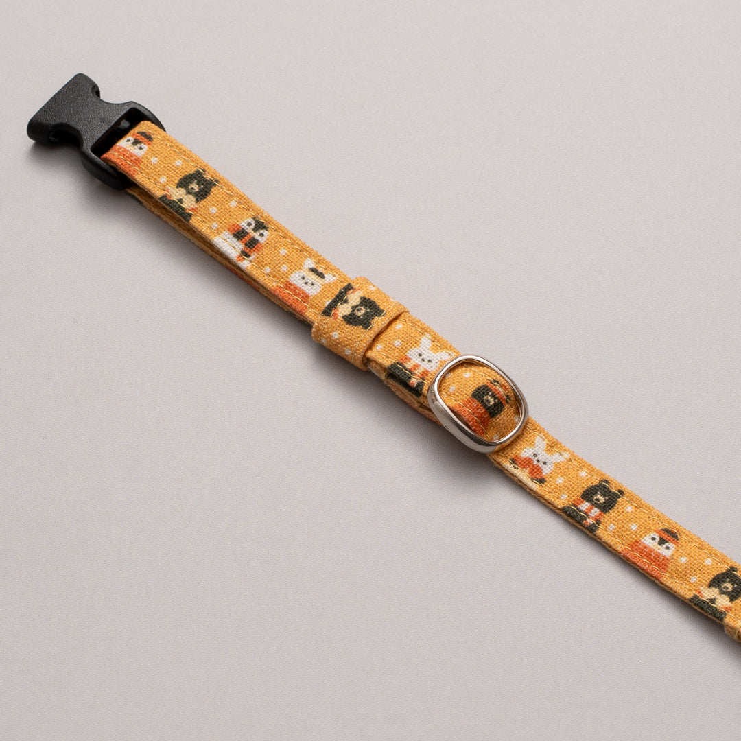 グラフィック猫首輪　もこもこ冬じたく　オレンジ【限定モデル】