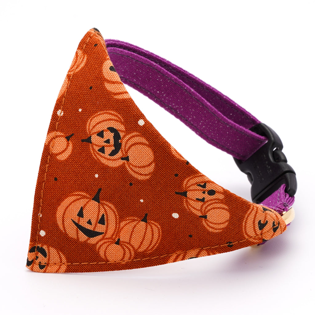 バンダナ付き猫首輪 ハロウィン ジャック・オー・ランタン オレンジ