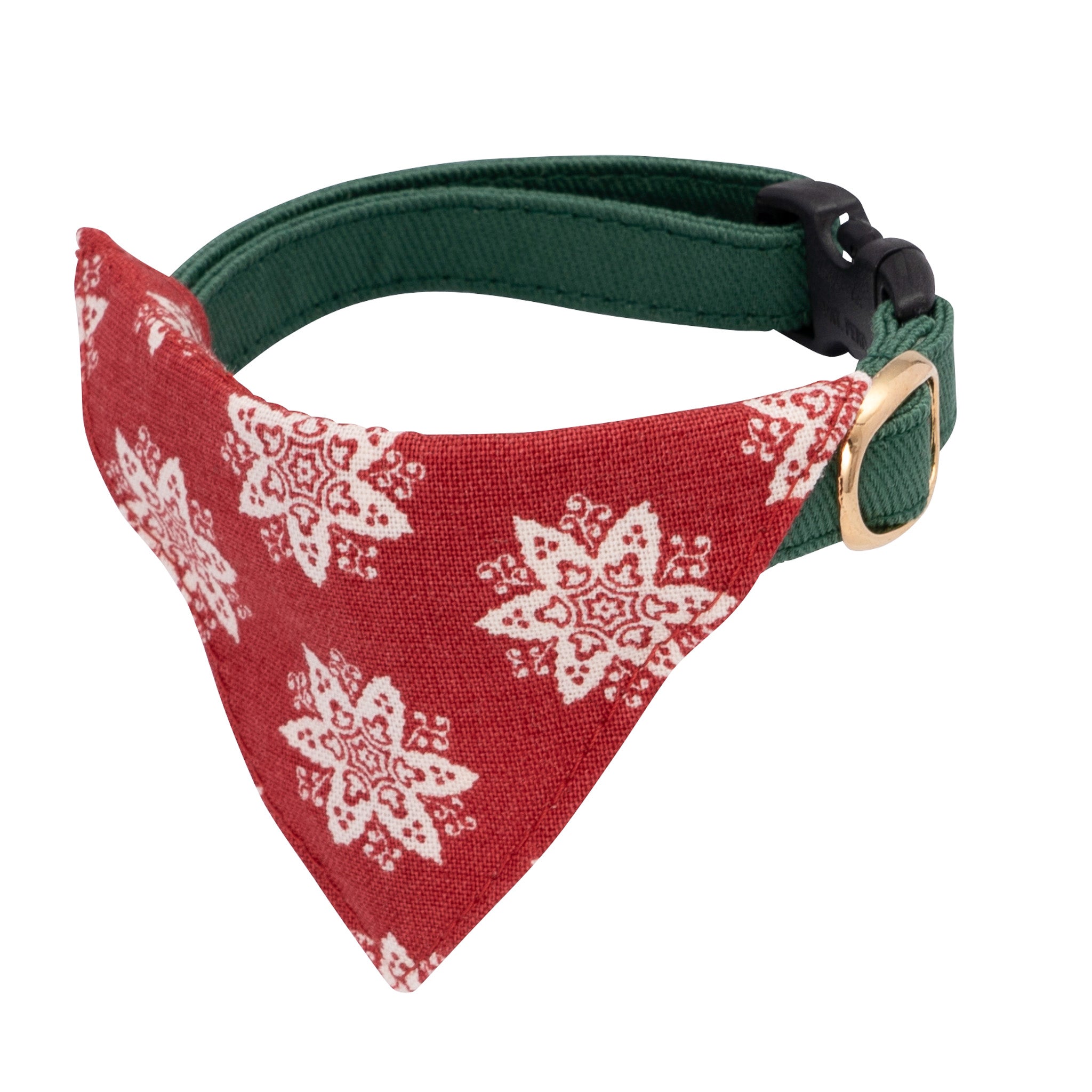 バンダナ付き猫首輪 クリスマス ヘキサゴン レッド｜ぽぽねこ公式