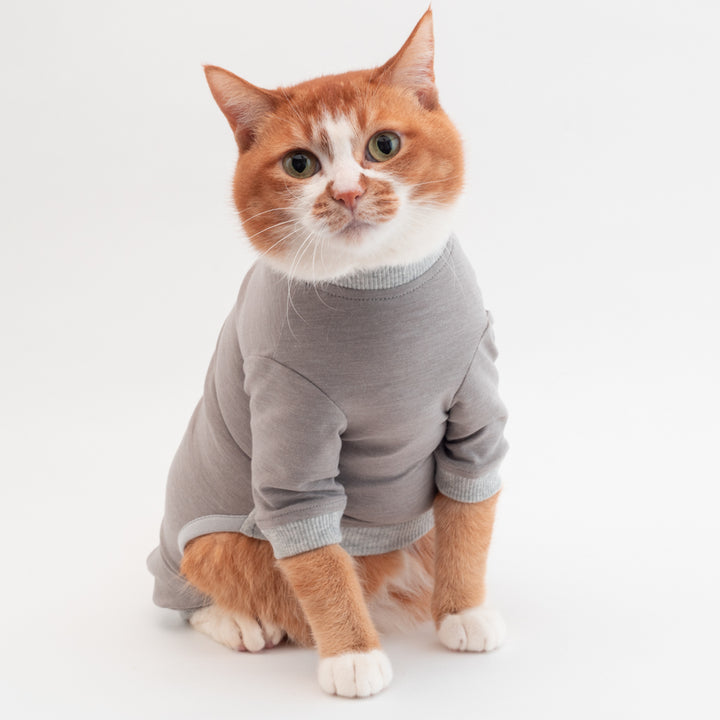 猫に優しい猫服　皮膚保護服　キャットプロテクションスーツ（ロンパース）