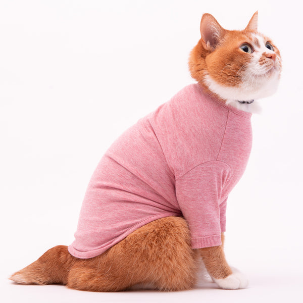 【訳あり】猫に優しい猫服　オーガニックコットンT　無地（長袖）
