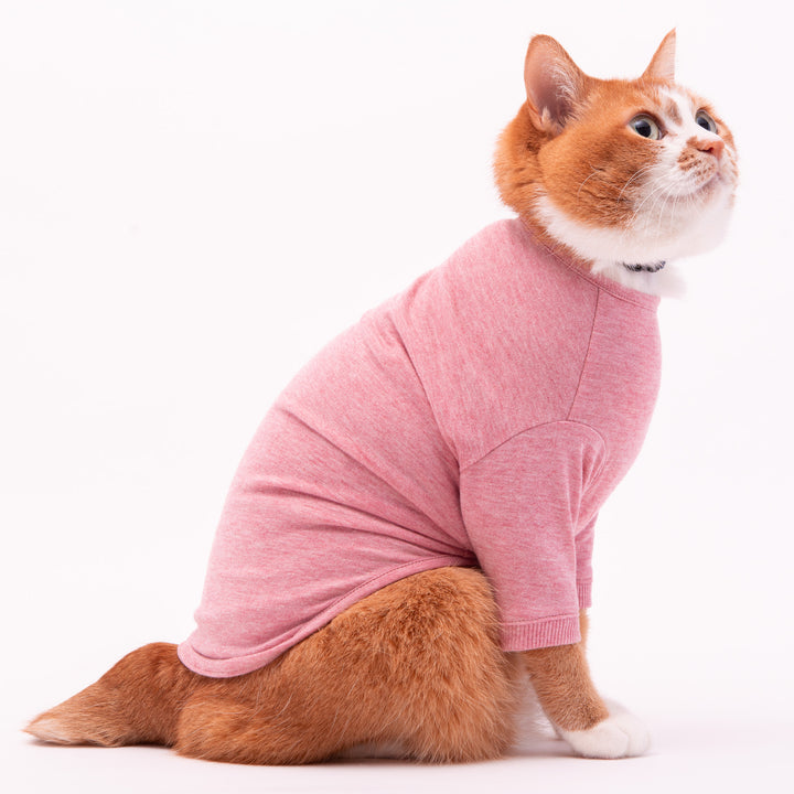 猫に優しい猫服　オーガニックコットンT　無地（長袖）