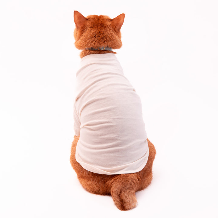 猫に優しい猫服　オーガニックコットンT　無地（長袖）