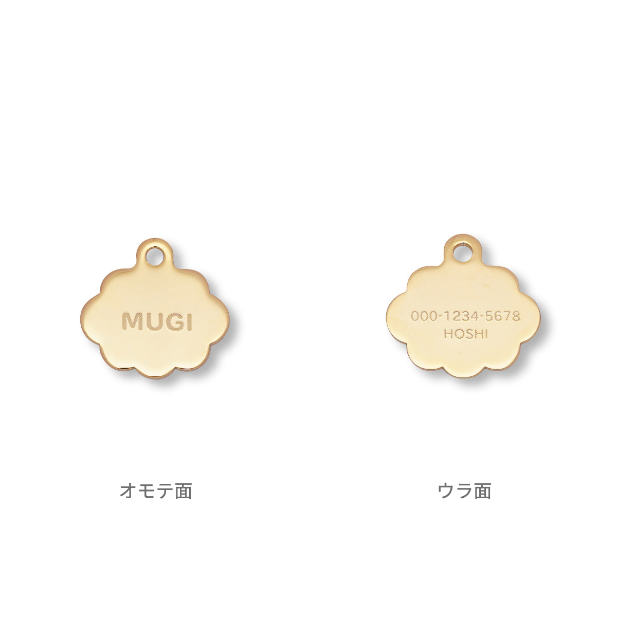 両面］猫用迷子札オールメタル・完全防水 クラウド｜ぽぽねこ公式