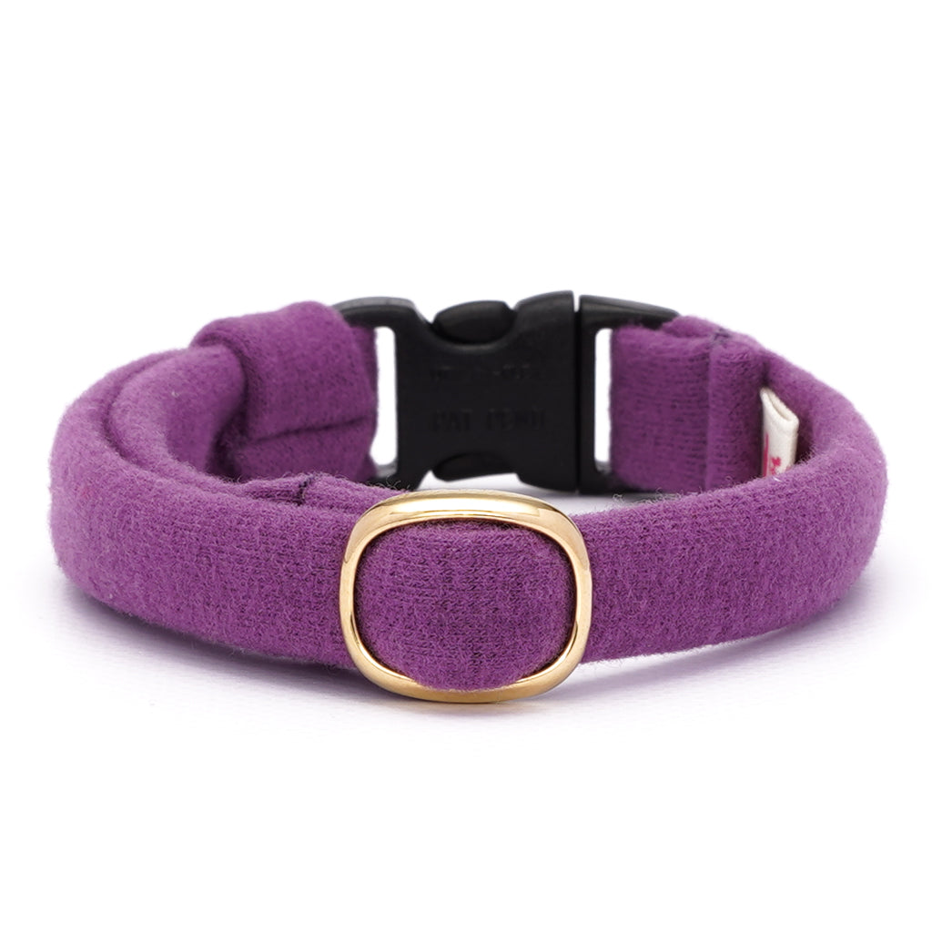 ウルトラストレッチ猫首輪 無地 パープル｜ぽぽねこ公式オンラインショップ