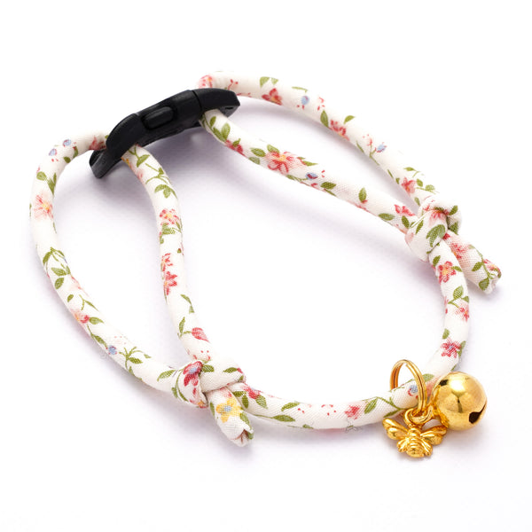Round Cord Cat Collar - Cotton Garden Pink