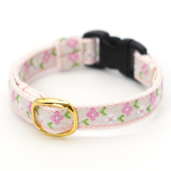 チロル猫首輪 　フルーロン　ベビーピンク